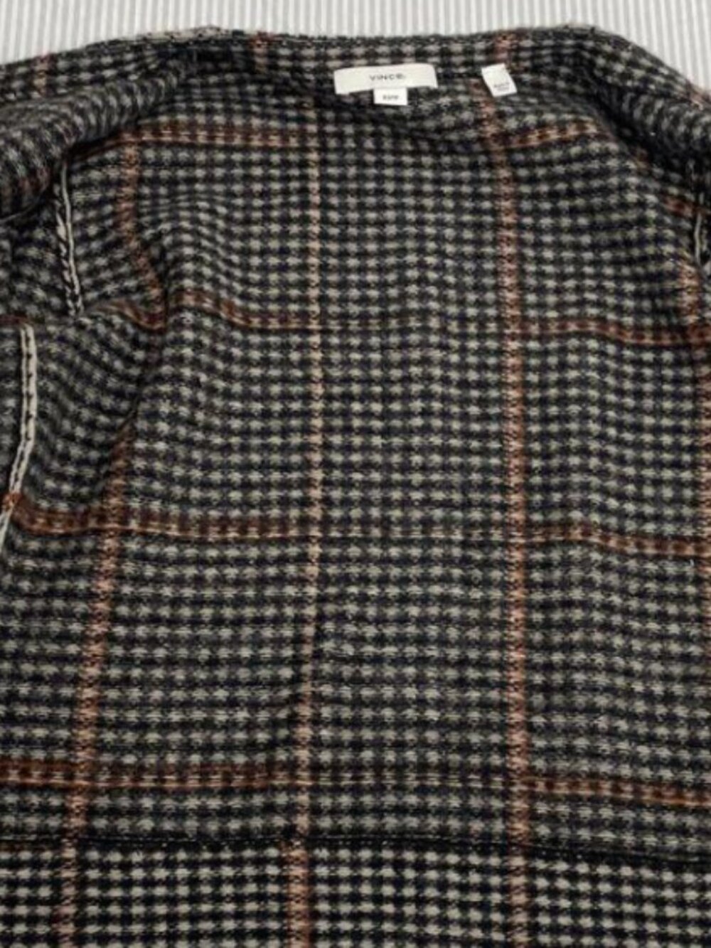 Vince Houndstooth Glen Plaid Cashmere Blend Knit Jacket Cardigan Blazer Size XS - Picture 2 of 6